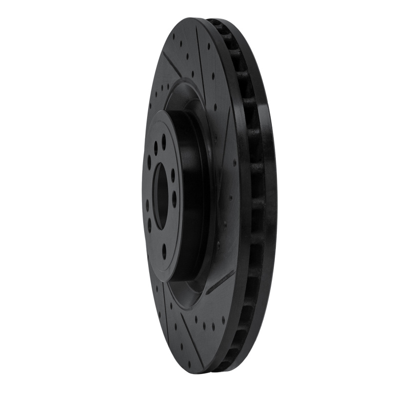 Mercedes-Benz GLS350 Brake Rotor (1) - Front Right - R1 Concepts - Drilled & Slotted - Black - `13-`19